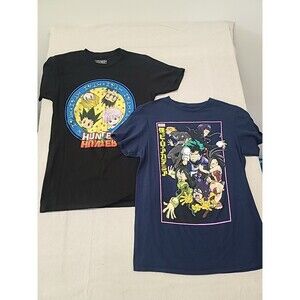 Lot Of 2 Anime  Hunter Hunter My Hero Academia Men's Graphic T-shirt Sz Small